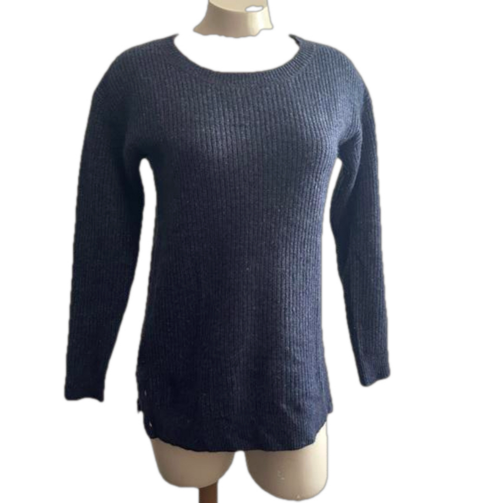 FAT FACE SouthCoast British Designed marl 100% Cashmere crew neck sweater sz 2
